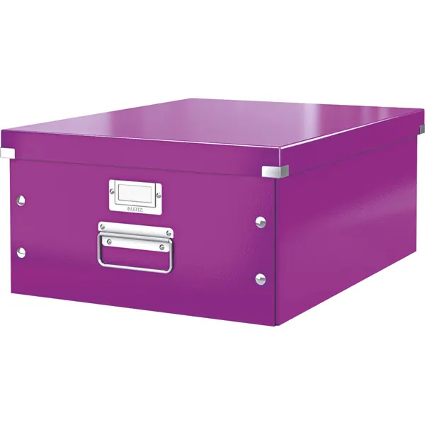 Aufbewahrungsbox Leitz Click & Store 6045 - Groß 369 x 200 x 482 mm violett Graukarton