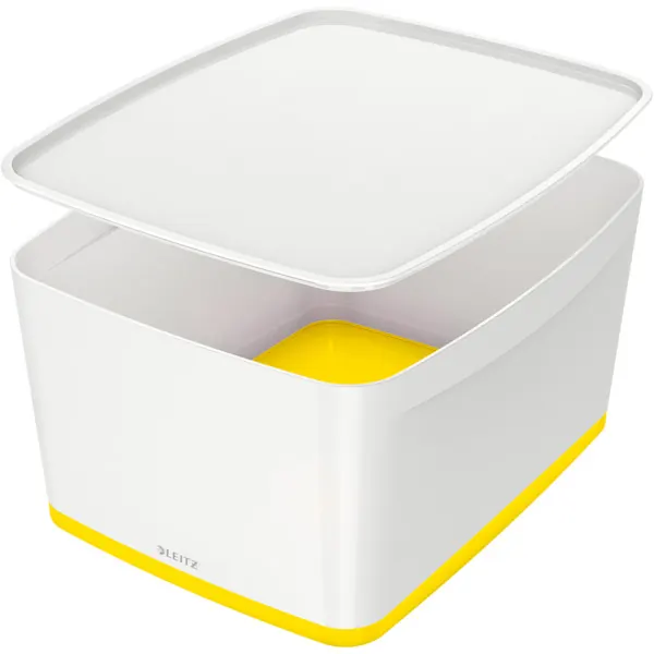 Aufbewahrungsbox Leitz MyBox 5216 - Groß 388 x 198 x 385 mm weiß/gelb ABS-Kunststoff