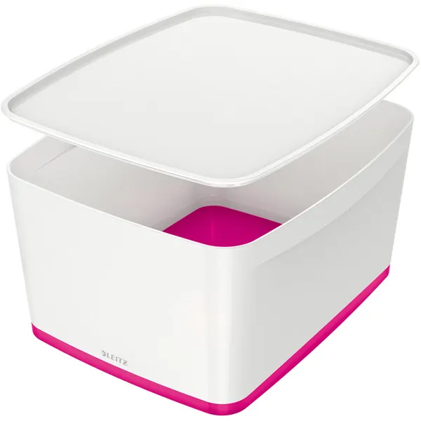 Aufbewahrungsbox Leitz MyBox 5216 - Groß 388 x 198 x 385 mm weiß/pink ABS-Kunststoff