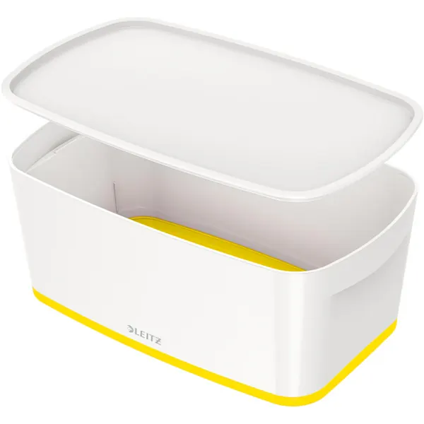 Aufbewahrungsbox Leitz MyBox 5229 - Klein 318 x 128 x 191 mm weiß/gelb ABS-Kunststoff