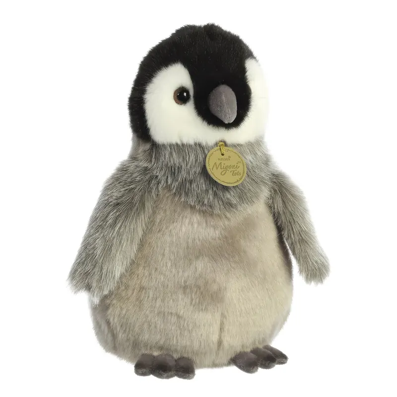 Aurora, 26470, MiYoni Baby Kaiserpinguin, 23cm,Eco-Friendly Plüschtier, Grau
