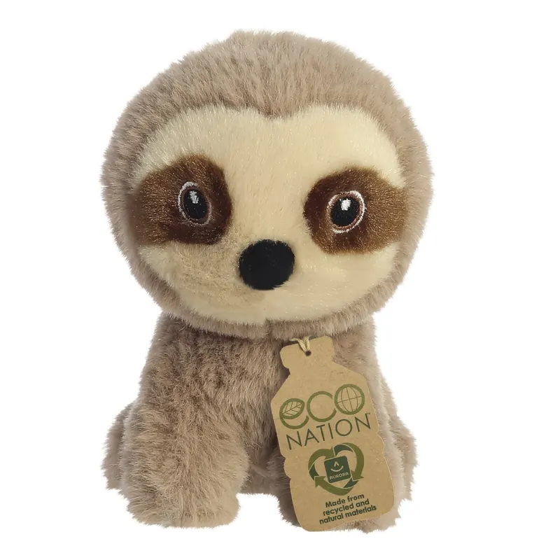 Aurora, 35081, Eco Nation Mini Faultier, 13cm, Plüsch, Braun