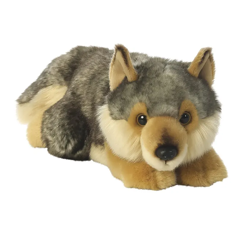 Aurora World 26264 Puffin MiYoni Wolf Lying Plüsch, 0 Monate to 99 Jahre , Mehrfarbig, 11 Zoll