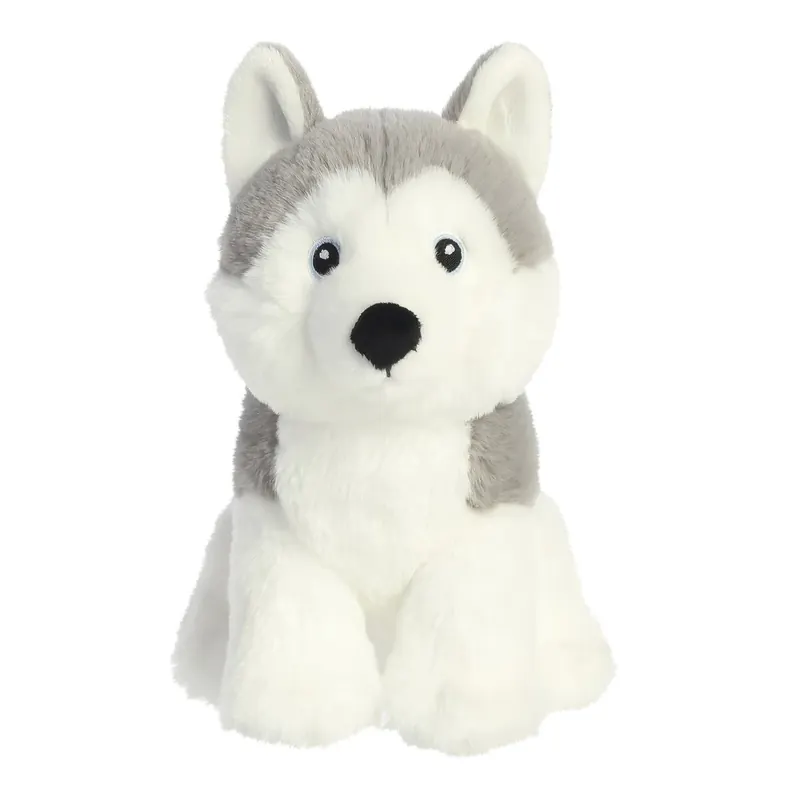 Aurora World Aurora, 35046, Eco Nation Husky Hund, 20cm, Plüsch, Grau & Weiß, Tierdruck, S