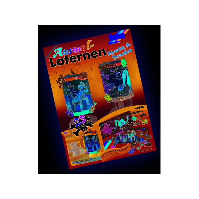 Ausmal-Laternen Bastelsets, Piraten & Drachen