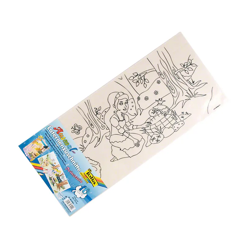 Ausmal-Laternenzuschnitte, 115g/m², 22x51cm, 10 Blatt, Prinzessin