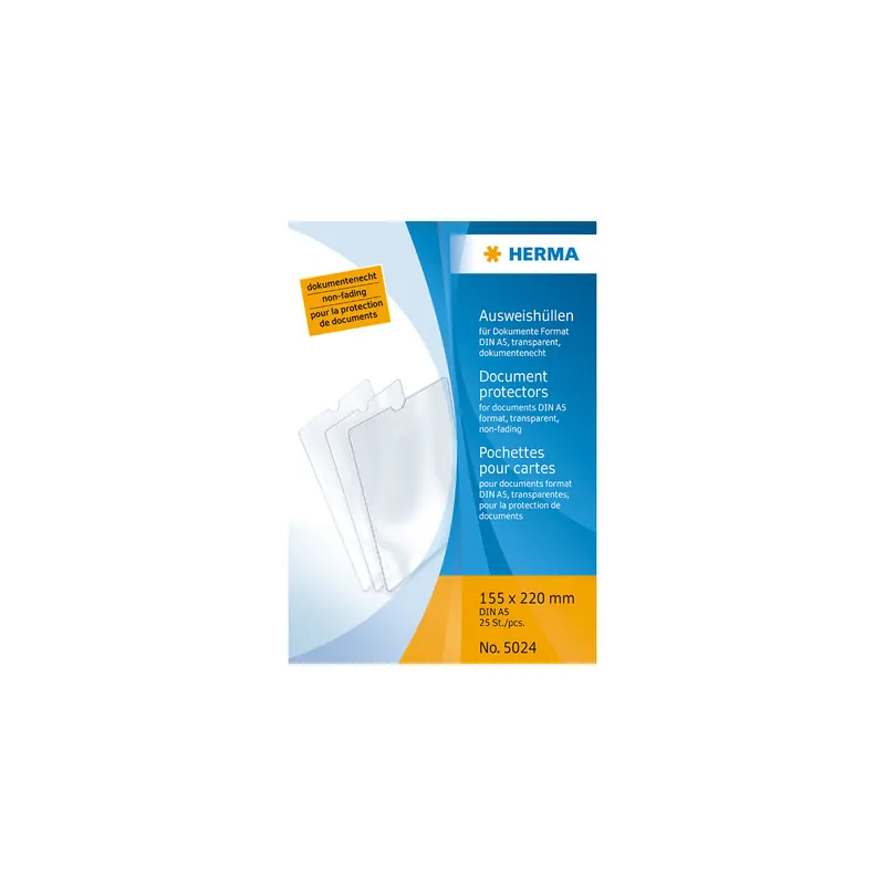 Ausweishülle Herma 5024 - A5 220 x 155 mm farblos 0,14 mm PP-Folie
