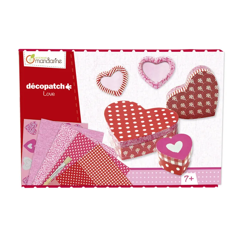 Avenue Mandarine, Décopatch Set, Love - Rosa