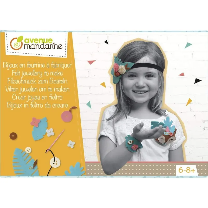 Avenue Mandarine KC083C Kreativset (Schmuck zum Selbermachen, ideal für Kinder ab 6 Jahre) 1 Set, Filz
