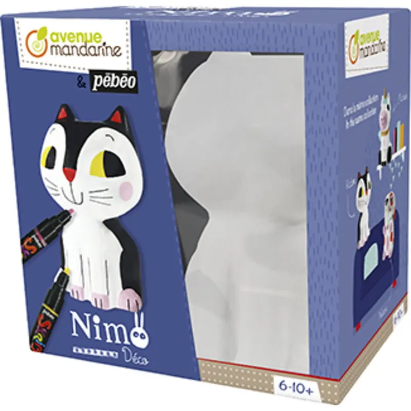Avenue MandarinePP031C,  Nimo Déco, die Katze Victor - Blau