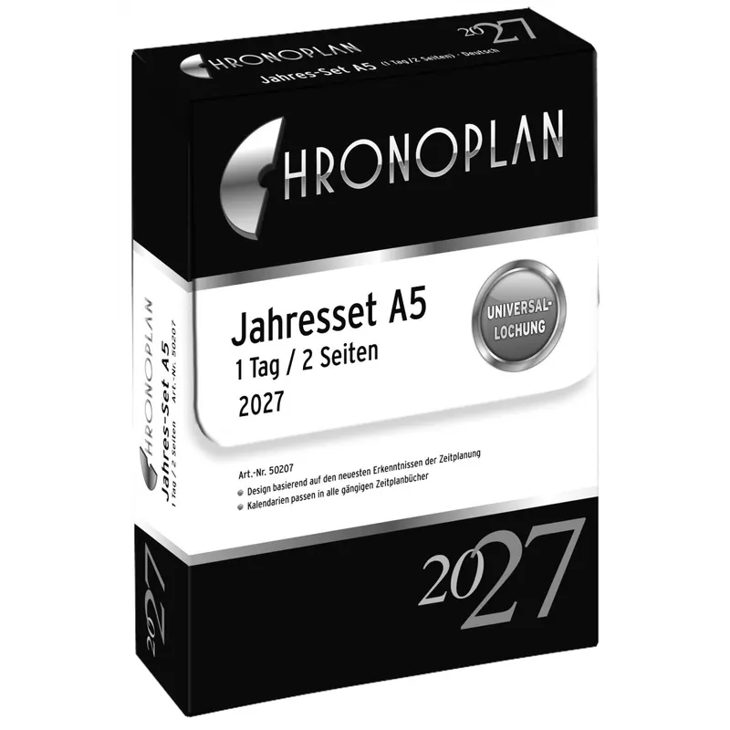 Avery 50207 Chronoplan Jahresset, A5, 2027, weiß, 148 x 210 mm, Inhalt: 390 Blätter / 1 Stück