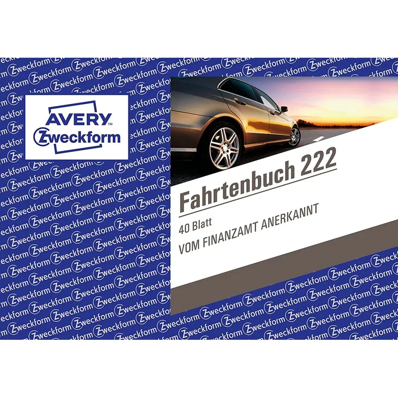 AVERY Zweckform 222 Fahrtenbuch für PKW (vom Finanzamt anerkannt, A6 quer, auf 80 Seiten für insgesamt 390 Fahrten, für Deutschland und Österreich zur Abgrenzung privater und geschäftlicher Fahrten)