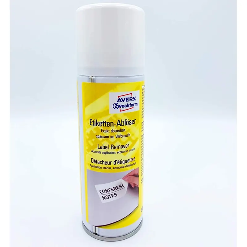 AVERY Zweckform 3590 Etikettenlöser Spray (rückstandsfreies Ablösen von Papieretiketten und Klebstoffresten, Etikettenentferner, Aufkleberentferner, Kleberlöser, Klebereste Entferner) 150ml