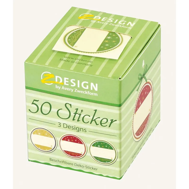 AVERY Zweckform 56829 Etiketten Marmelade 50 Stück (Aufkleber, ablösbare Papiersticker mit Goldprägung 58x38 mm im Spender, beschriftbar, Selbstgemachtes, Einmachetiketten) Sticker auf Rolle