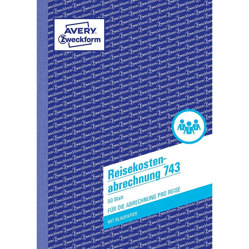 AVERY Zweckform 743 Reisekostenabrechnung (A5, mit 1 Blatt Blaupapier, von Rechtsexperten geprüft, für Deutschland zur Spesen-Abrechung pro Reise, 50 Blatt) weiß