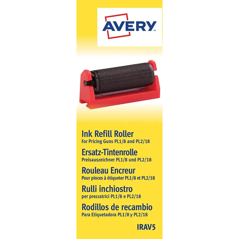 AVERY Zweckform IRAV5 Ersatz-Tintenrollen (für PL1/8 und PL2/18 161 x 58 x 14 mm) 5 Stück schwarz