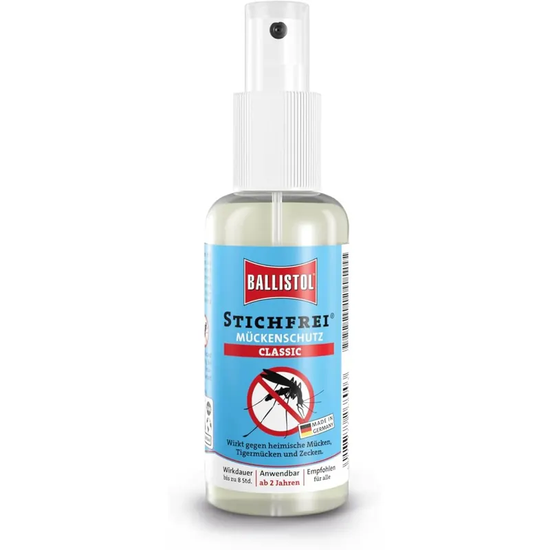 BALLISTOL 26800 Stichfrei Mückenschutz 100ml Spray - Insekten-Spray – 8h Schutz vor Bremsen, Fliegen, Zecken, Moskitos