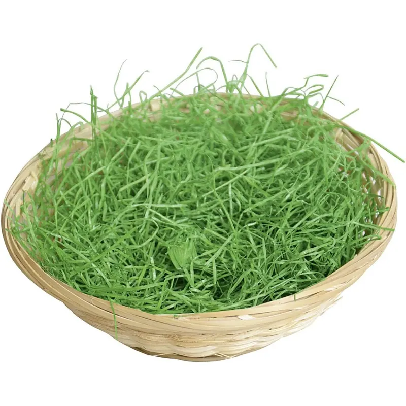 Bambuskorb mit Ostergras 20cm Durchschnitt 8cm Höhe