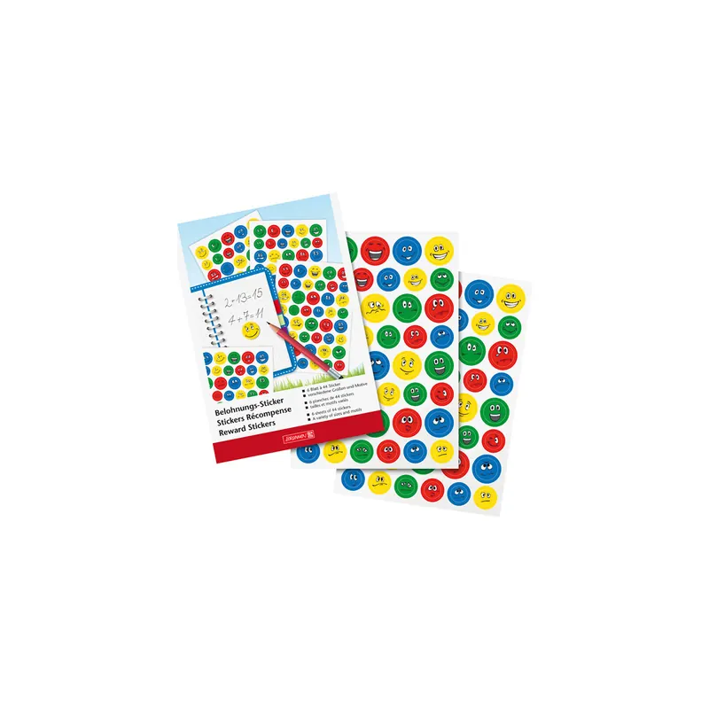 Belohnungssticker Brunnen 30575 - Gesichter bunt Pckg/6