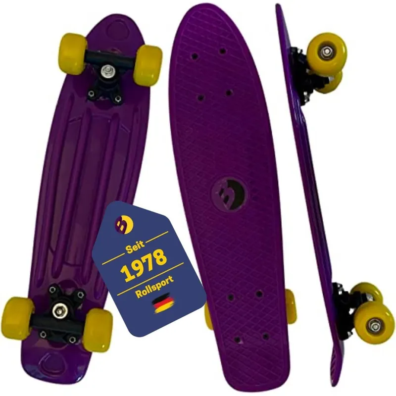 Best Sporting PP-Skateboard I Retro Cruiser Board für Kinder I Mini-Board mit ABEC 5 Kugellager I Hochwertiges Skateboard im Vintage-Look
