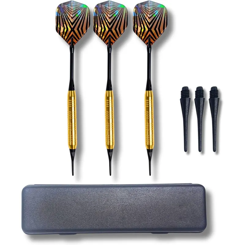 BEST SPORTING Safety-Dartpfeile Fortune I 3 Dartpfeile mit Kunststoffspitze & Messinghülse I Softdart-Set I E-Dart Pfeile in 16, 18 oder 21 g I inkl. Ersatzspitzen & Dart-Etui