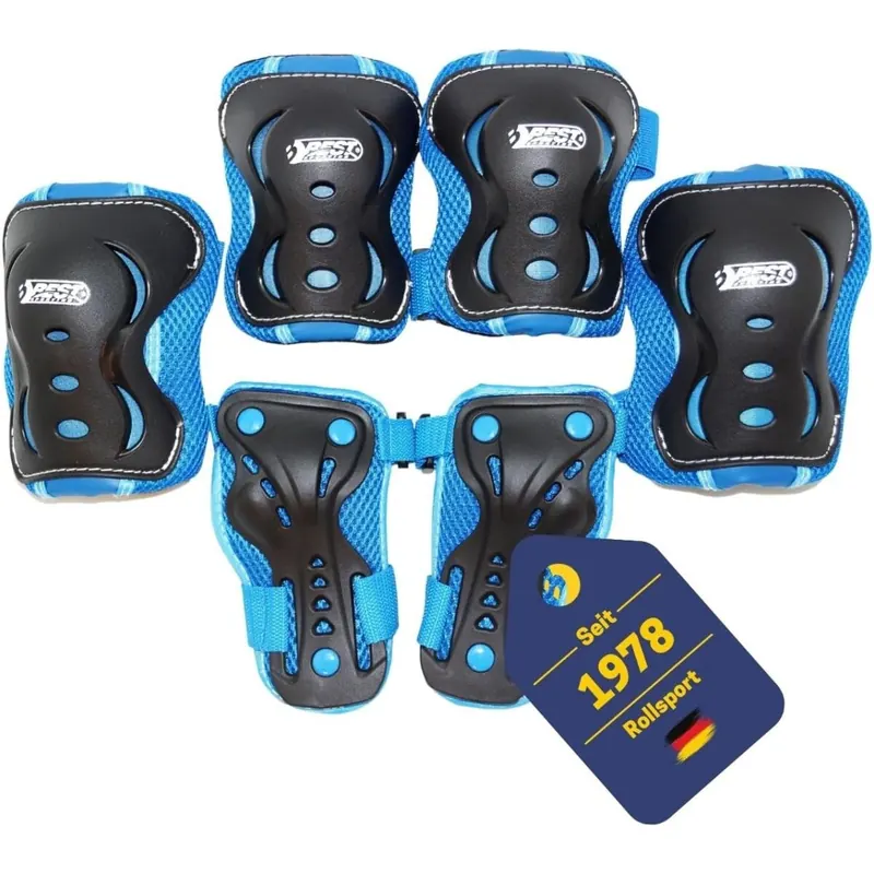 BEST SPORTING Schützer Set HQ für Kinder I Ellenbogenschoner/Handrückenschoner/Knieschoner I hochwertiges Skater Schützer Set I Robustes Schonerset I Größe XS/S M