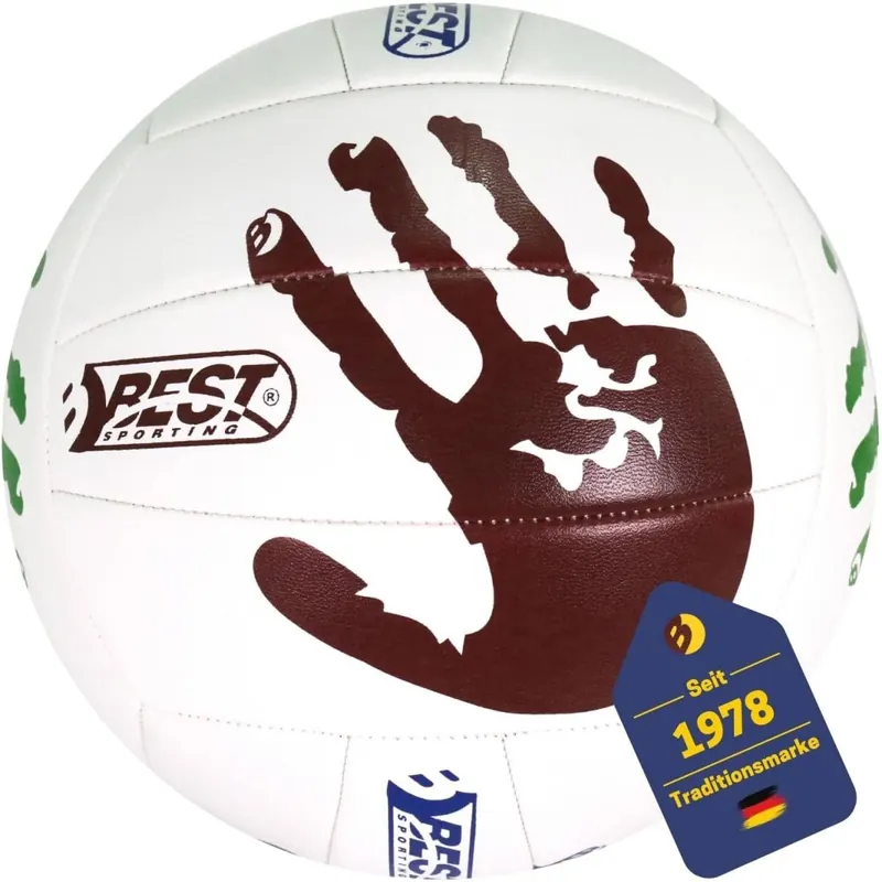 BEST SPORTING Volleyball Florida aus Kunstleder I Handabdruck Design I hochwertiger weicher Volleyball I formbeständiger Soft Touch Volleyball I Volleyball Outdoor mit offizieller Größe 5, 10139