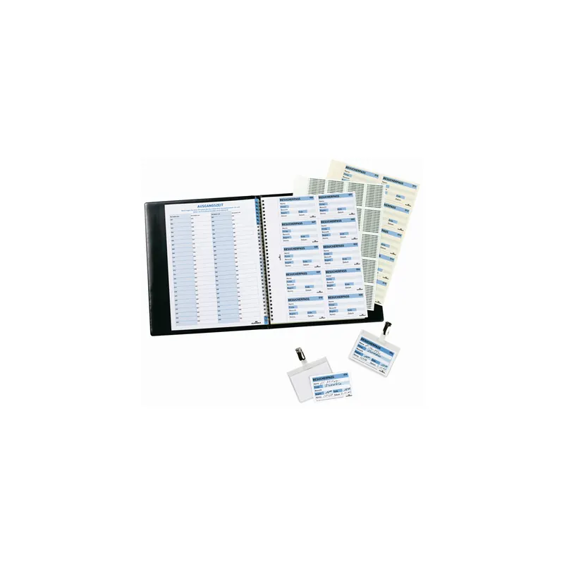 Besucherbuch Nachfüllsatz Durable 1464 - für 100 Namensschilder 60 x 90 mm mikroperforiert