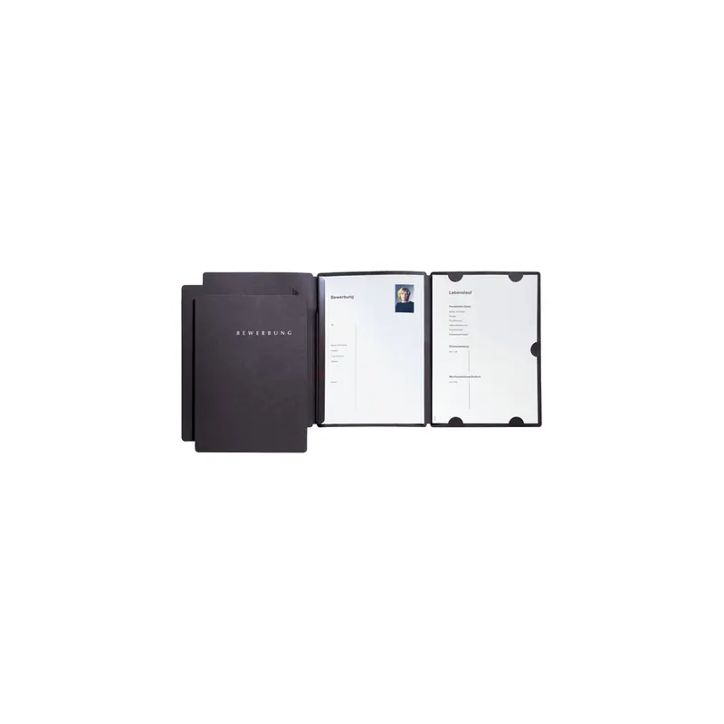 Bewerbungsmappe Pagna Basic Select 22016 - A4 schwarz 3-Seitig Pckg/3