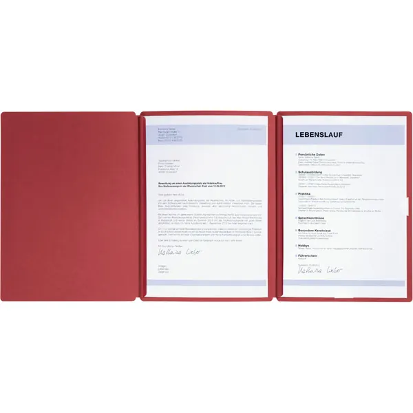 Bewerbungsmappe Pagna Basic Spirit 44137 - A4 rot 3-Seitig