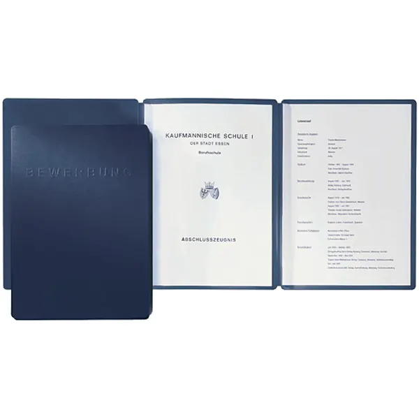 Bewerbungsmappe Pagna Classic Supreme 44111 - A4 blau 2-Seitig Pckg/2
