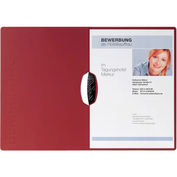 Bewerbungsmappe Pagna Classic Swing 22007 - A4 rot 2-Seitig