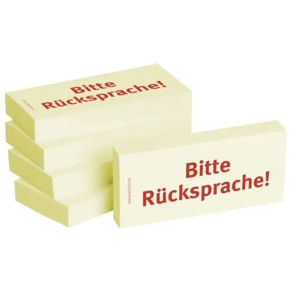 BIZSTIX Bedruckte Haftnotizen- Text: BItte Rücksprache!