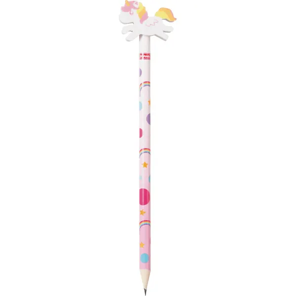 Bleistift Brunnen Fantasy Einhorn 27397 - Einhorm Normalmine HB mit Radierer Rundform