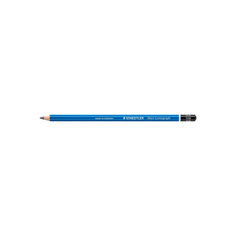 Bleistift Staedtler Mars Lumograph 100 - blau Normalmine 10B ohne Radierer Sechskantform