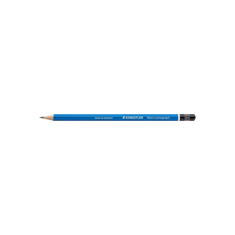 Bleistift Staedtler Mars Lumograph 100 - blau Normalmine 10H ohne Radierer Sechskantform