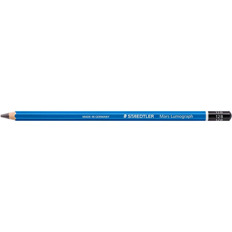 Bleistift Staedtler Mars Lumograph 100 - blau Normalmine 12B ohne Radierer Sechskantform