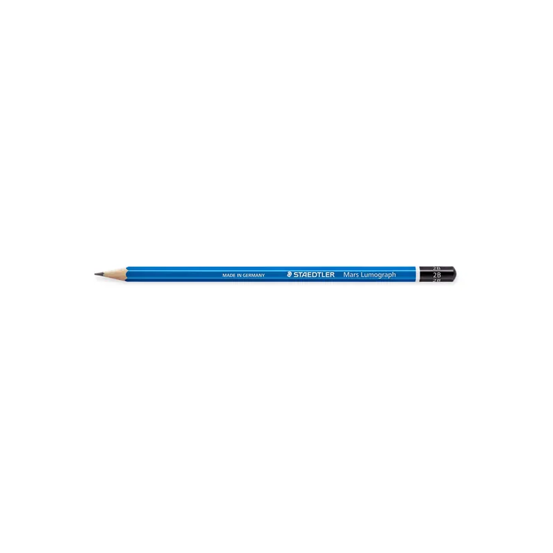 Bleistift Staedtler Mars Lumograph 100 - blau Normalmine 2B ohne Radierer Sechskantform