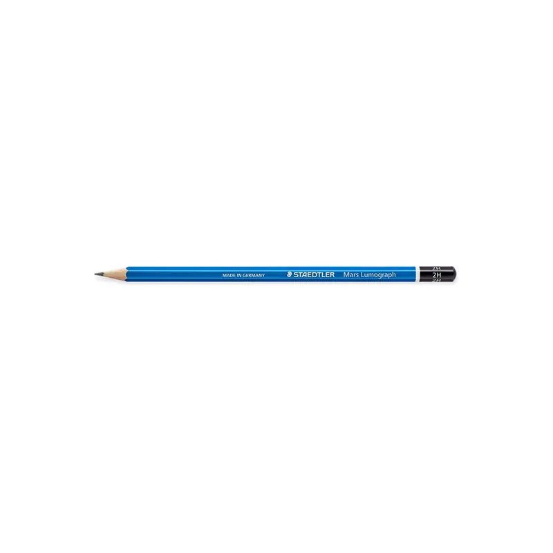 Bleistift Staedtler Mars Lumograph 100 - blau Normalmine 2H ohne Radierer Sechskantform