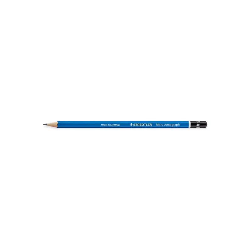 Bleistift Staedtler Mars Lumograph 100 - blau Normalmine 4H ohne Radierer Sechskantform