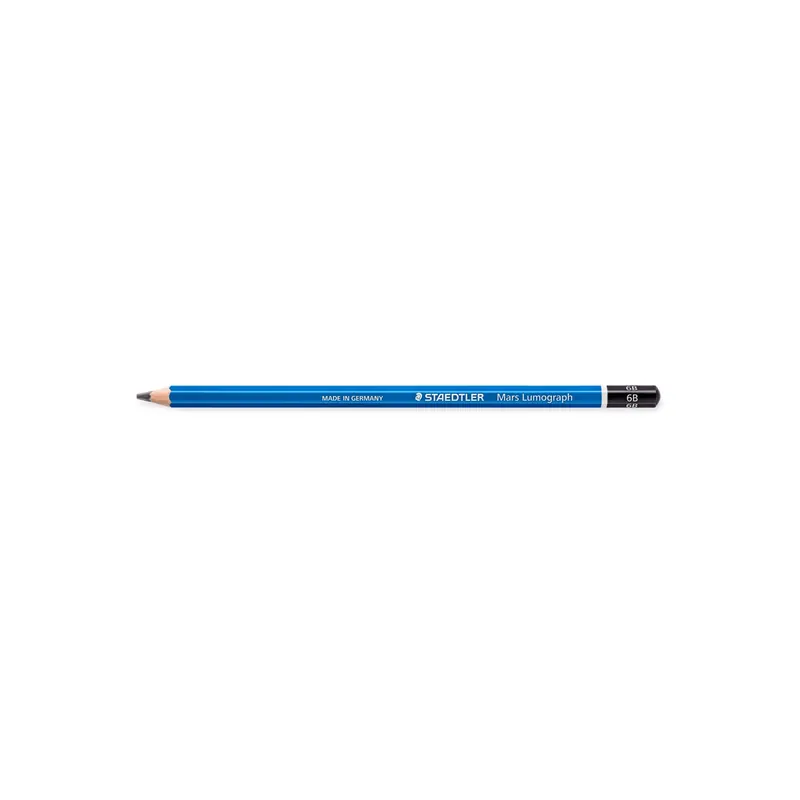 Bleistift Staedtler Mars Lumograph 100 - blau Normalmine 6B ohne Radierer Sechskantform