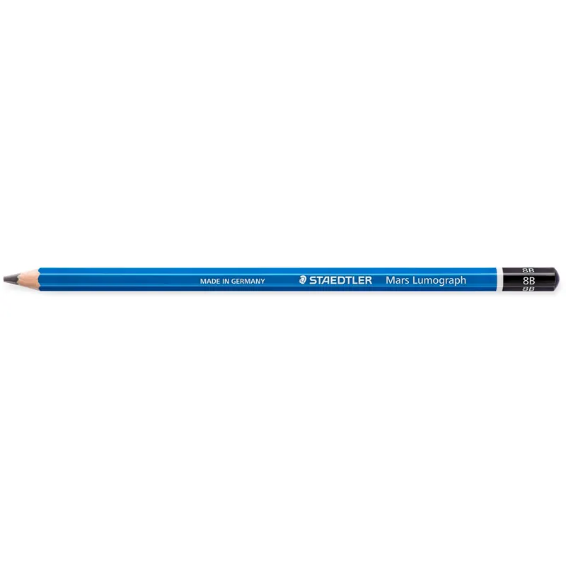 Bleistift Staedtler Mars Lumograph 100 - blau Normalmine 8B ohne Radierer Sechskantform