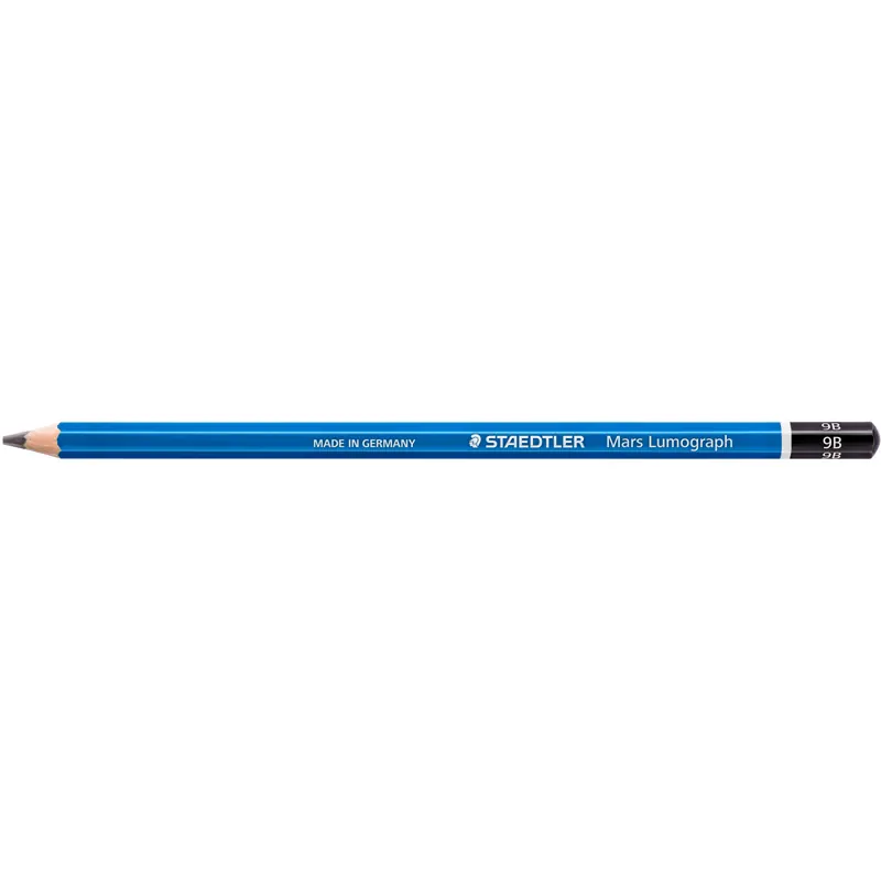 Bleistift Staedtler Mars Lumograph 100 - blau Normalmine 9B ohne Radierer Sechskantform