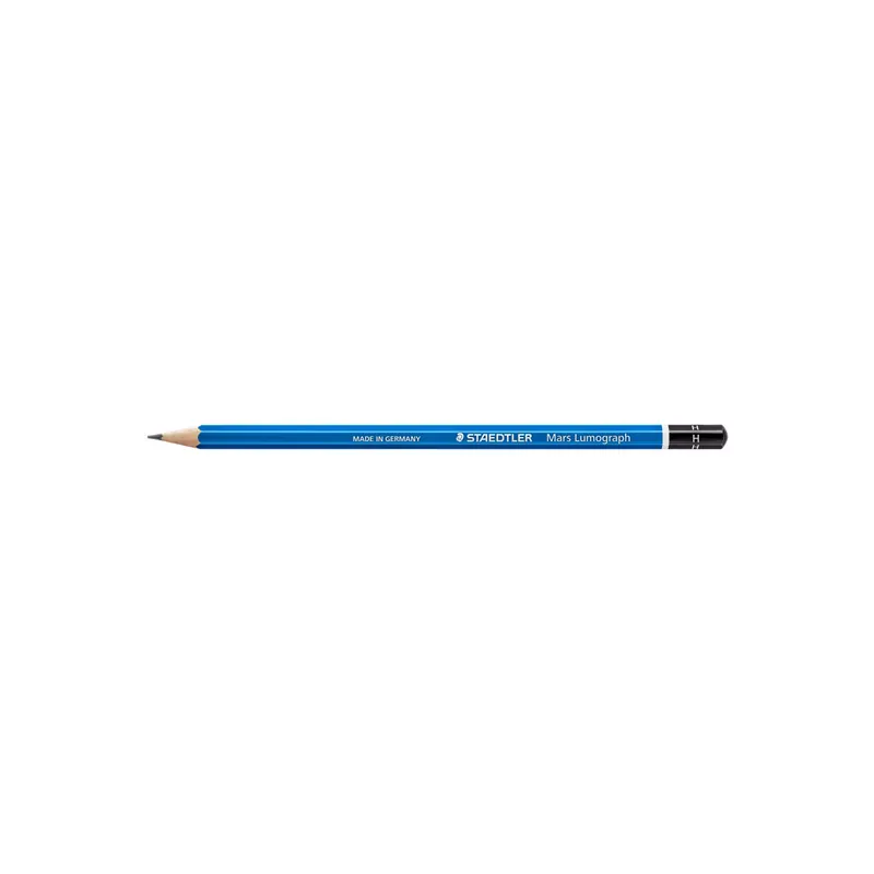Bleistift Staedtler Mars Lumograph 100 - blau Normalmine H ohne Radierer Sechskantform