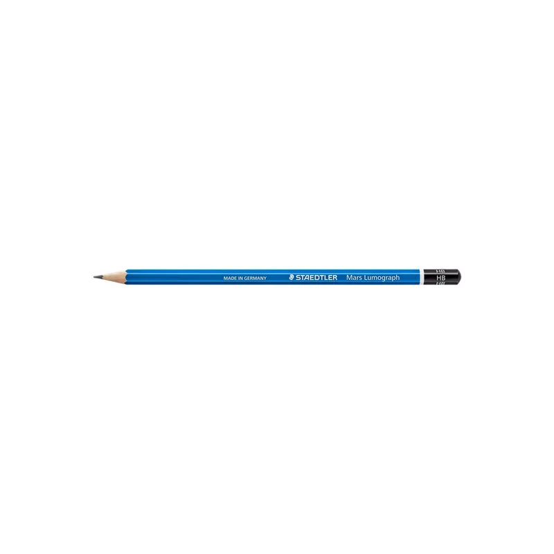 Bleistift Staedtler Mars Lumograph 100 - blau Normalmine HB ohne Radierer Sechskantform