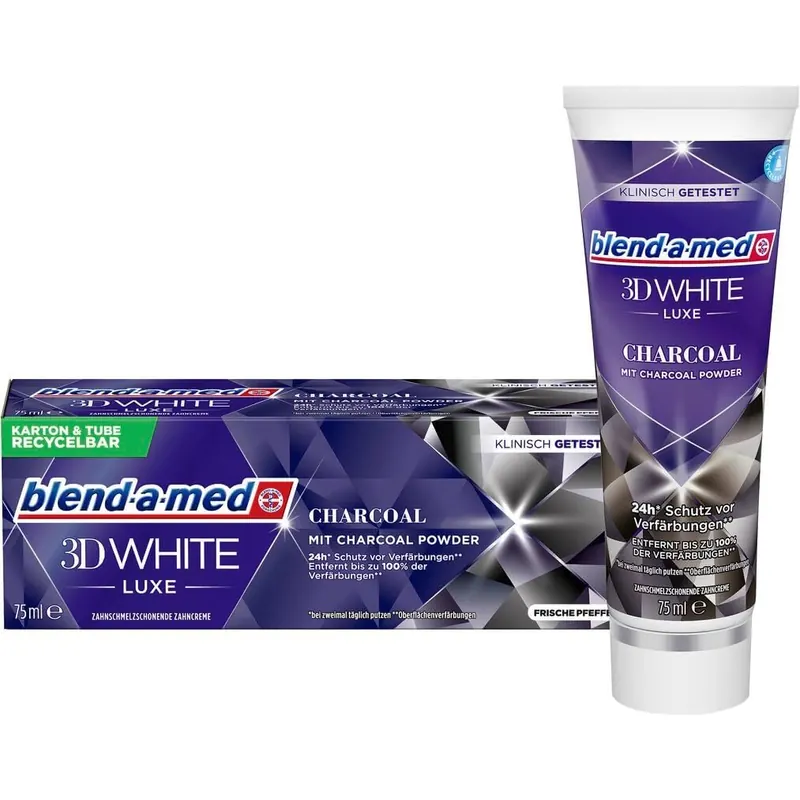 Blend-a-med Zahncreme 3D White Luxe Mit Aktivkohle, 75 ml