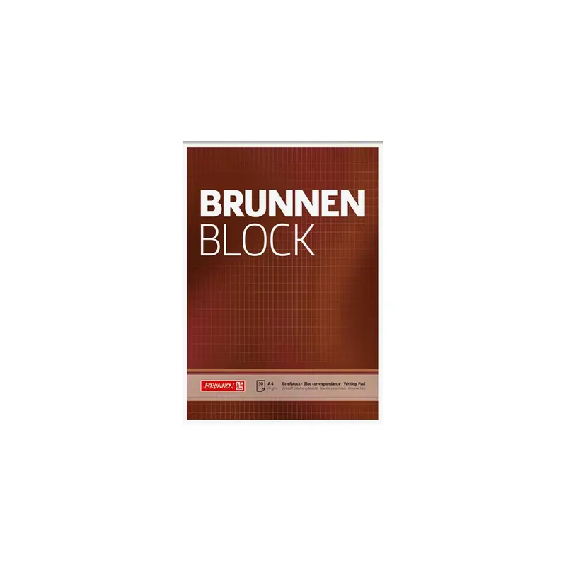 Briefblock Brunnen 52729 - A4 210 x 297 mm Deckblatt rautiert Lineatur23 5 x 7 mm 50 Blatt weißes Qualitätspapier 70 g/m²