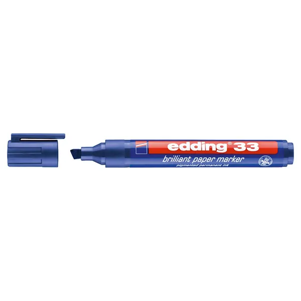 Brillant Papiermarker edding 33 - blau 1-5 mm Keilspitze permanent nachfüllbar