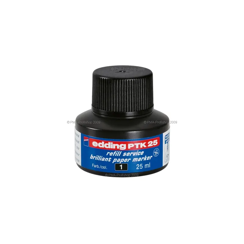 Brillant Papiermarker Nachfülltinte edding PTK25 - schwarz für Mod. 30/33 permanent 25 ml