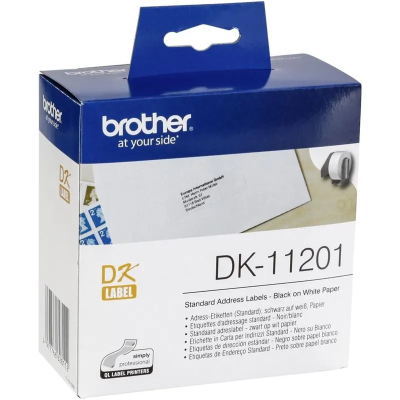 brother Etikettenrolle für Etikettendrucker DK11201 weiß, 29,0 x 90,0 mm, 1 x 400 Etiketten